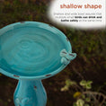 Load image into Gallery viewer, Alpine Corporation Antique Turquoise Ceramic Birdbath
