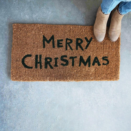 Doormat, "Merry Christmas" Black