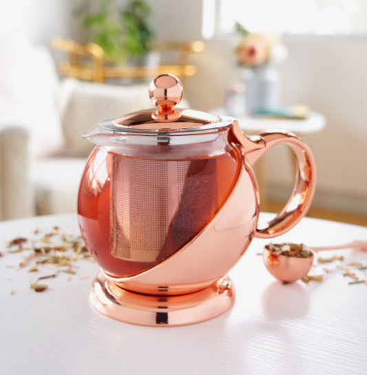 Shelby Teapot & Infuser, Rose Gold