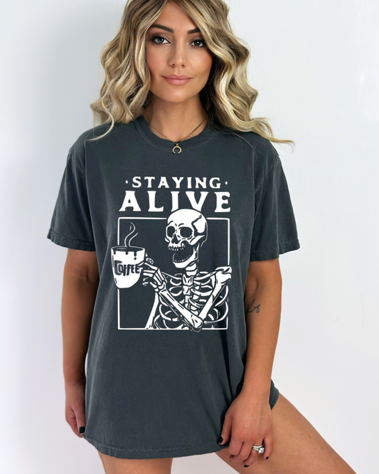 Staying Alive Skeleton T-Shirt