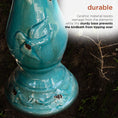 Load image into Gallery viewer, Alpine Corporation Antique Turquoise Ceramic Birdbath
