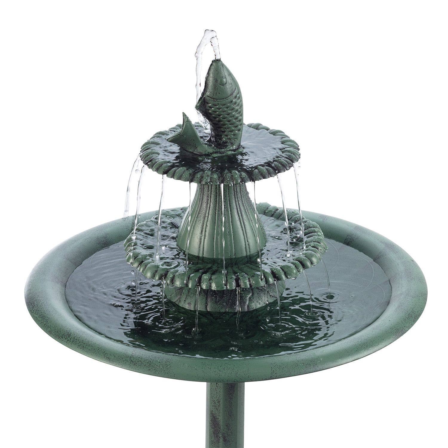 Alpine Corporation Tiered Pedestal Fish Fountain Birdbath