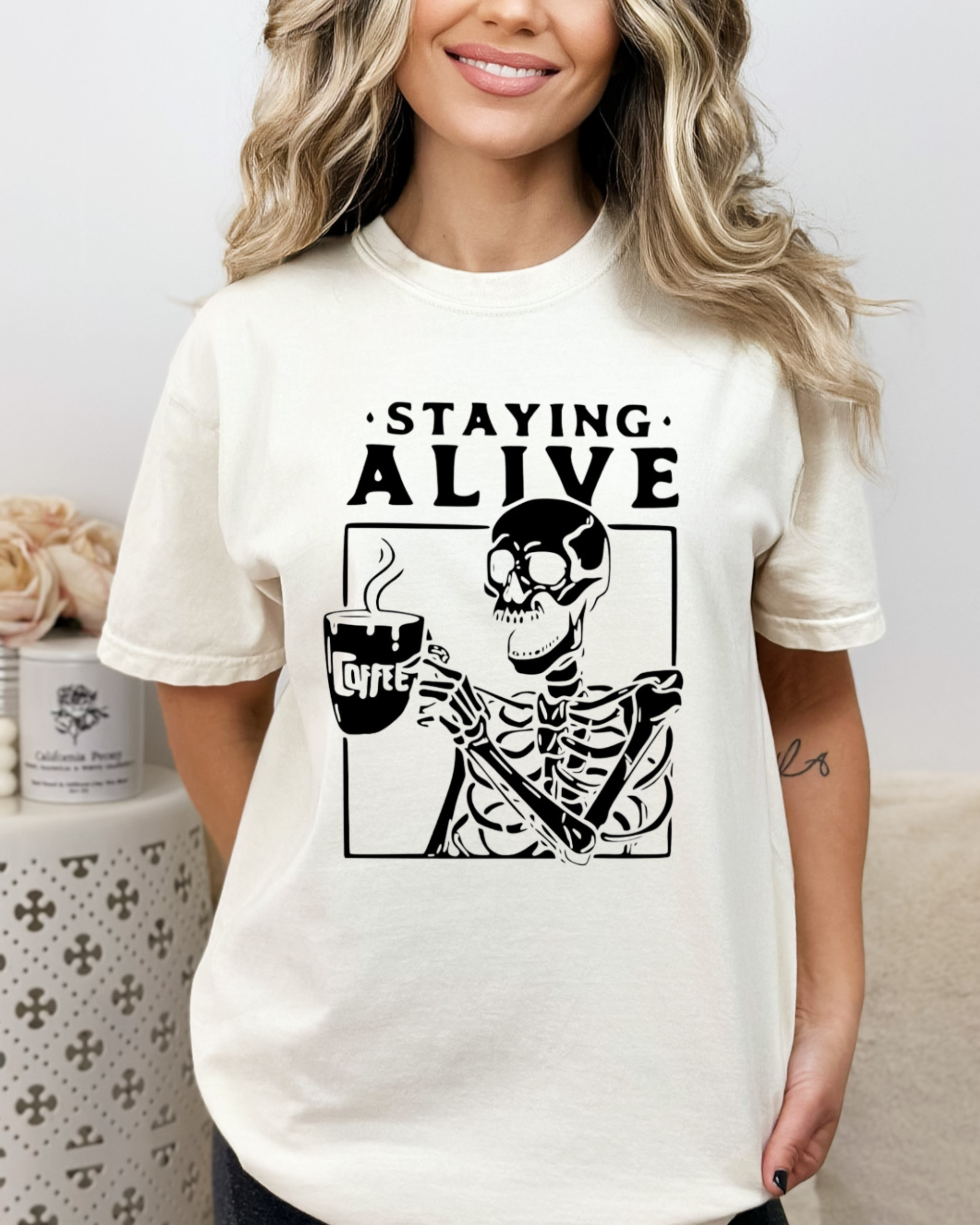 Staying Alive Skeleton T-Shirt