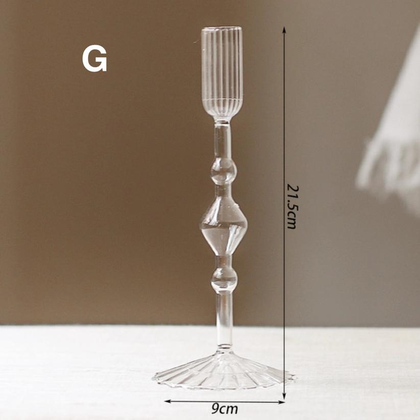 Vintage Style Glass Candlestick Holder