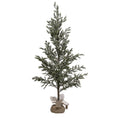 Load image into Gallery viewer, Faux Pine Tree w/ Burlap Base, Ice Finish
