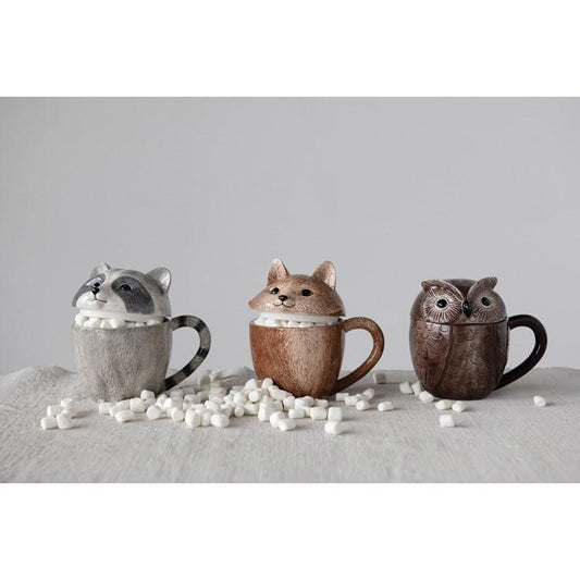 Stoneware Animal Covered Mug, 3 Styles