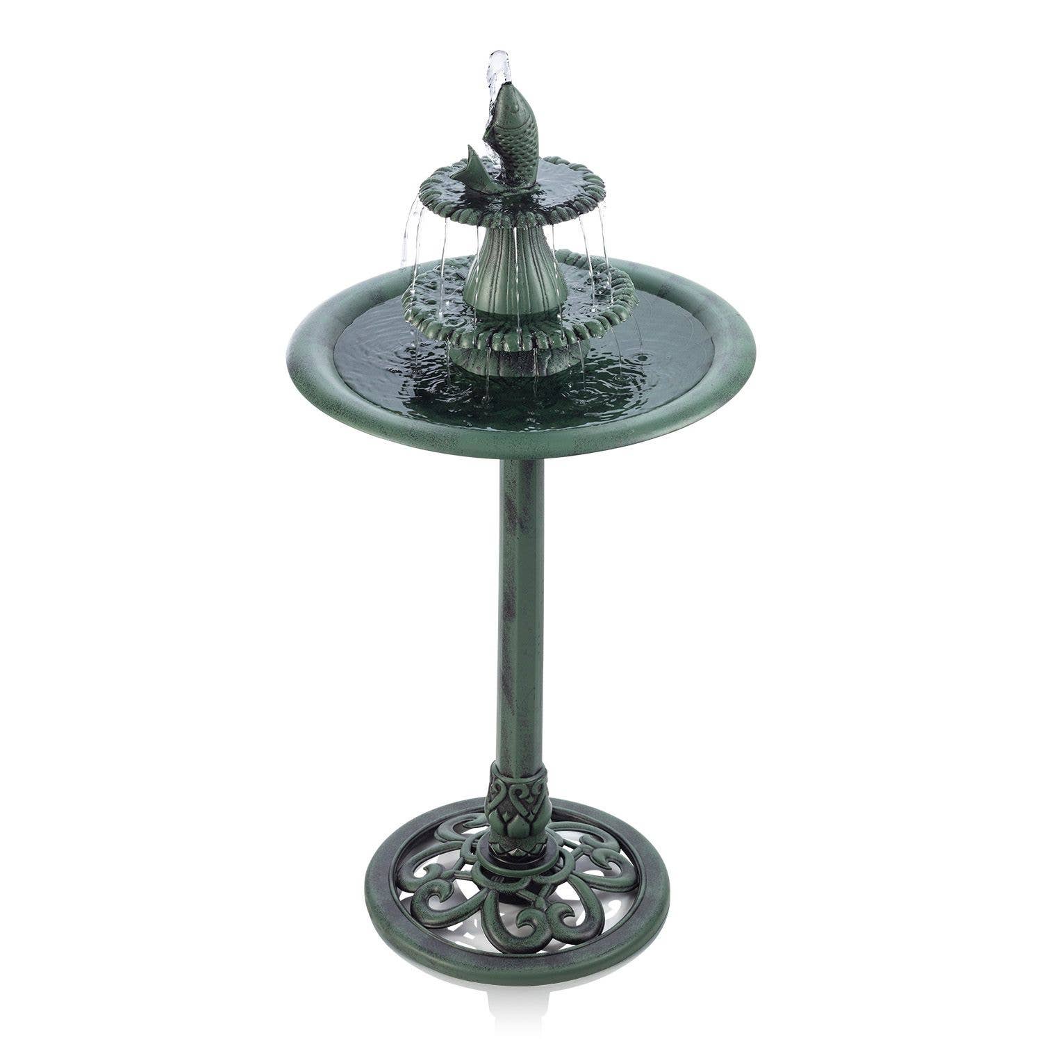 Alpine Corporation Tiered Pedestal Fish Fountain Birdbath