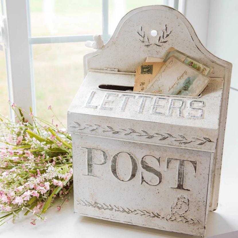 White Metal Post Box