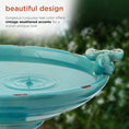 Load image into Gallery viewer, Alpine Corporation Antique Turquoise Ceramic Birdbath
