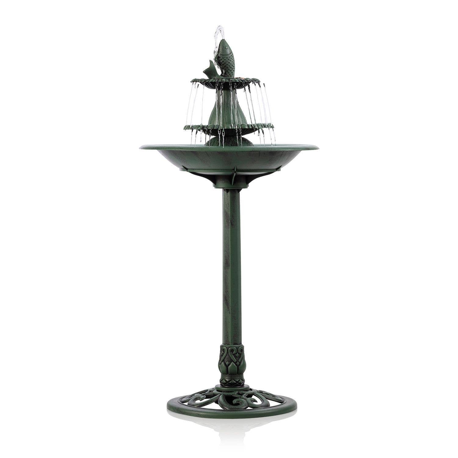 Alpine Corporation Tiered Pedestal Fish Fountain Birdbath