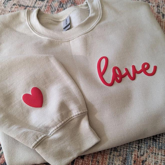Love Puff Print Sweatshirt
