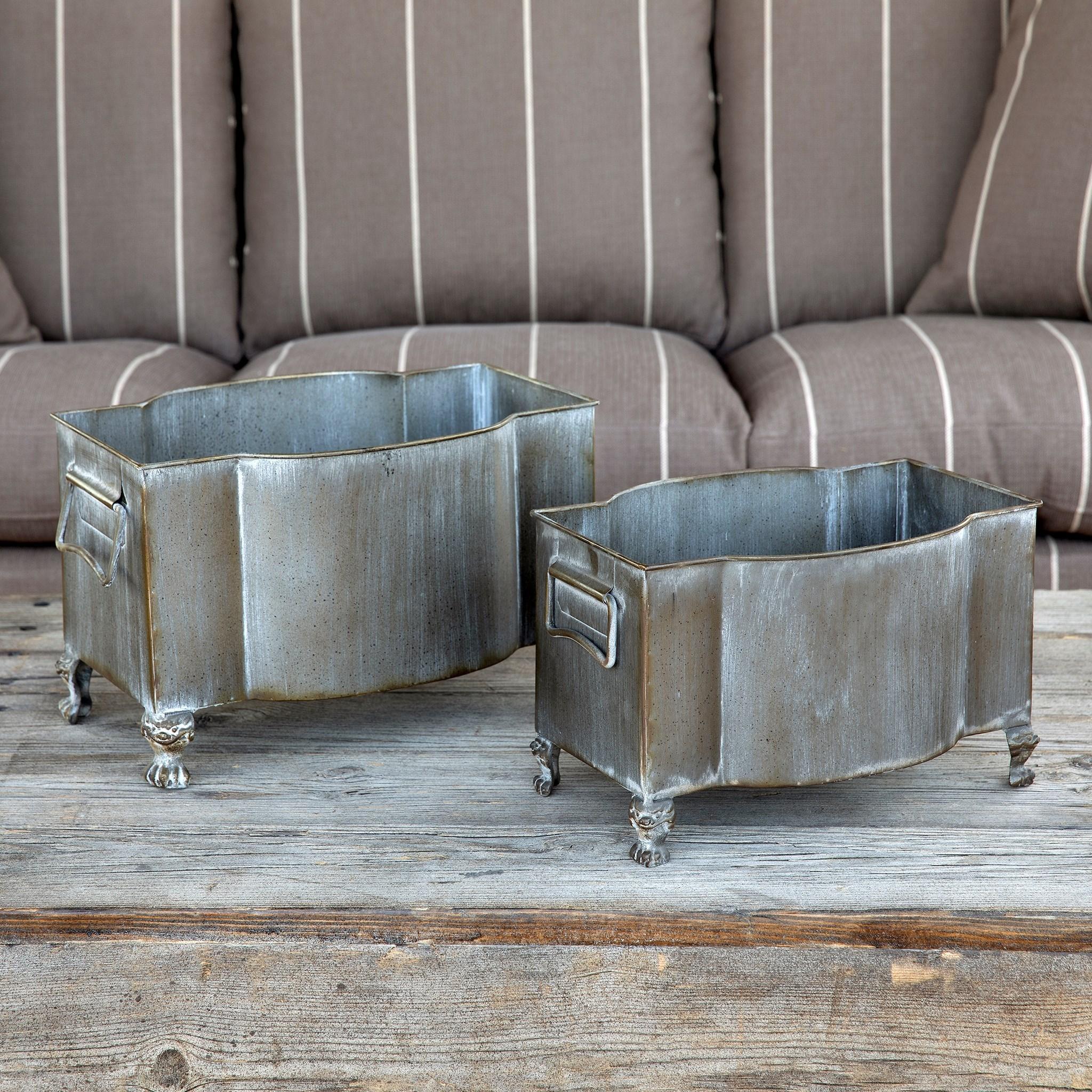 Handsome Footed Metal Planter