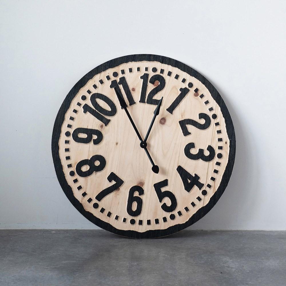 Round Wood Laser Cut Wall Clock