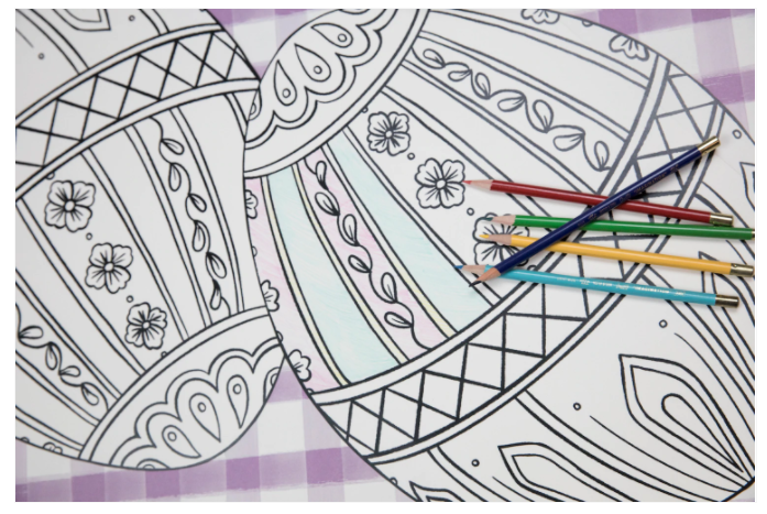 Placemat, Die Cut Coloring Easter Egg