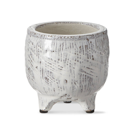 Laguna Textured Footed Planter - White