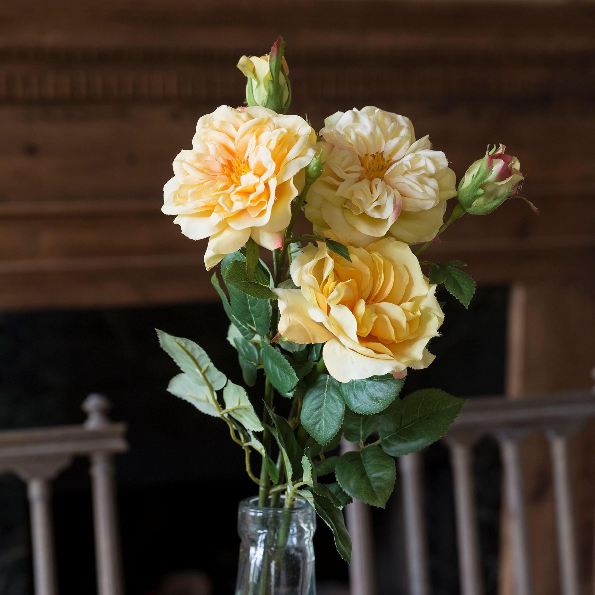 Gathered Yellow Garden Roses, 3 Assorted Styles