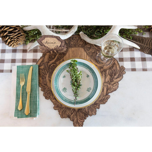 Placemat, Die-Cut Oak & Antler Crest