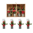 Load image into Gallery viewer, Place Card Holder, Faux Pine & Holly Berry Sprig - Set of 4
