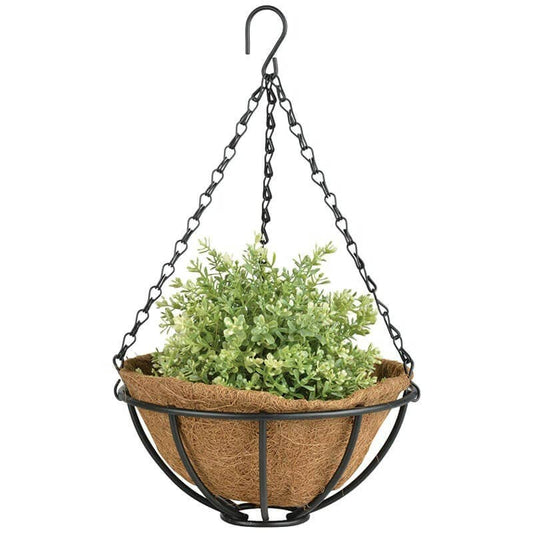 10" Hanging Basket, Carbon Steel, Black - Small