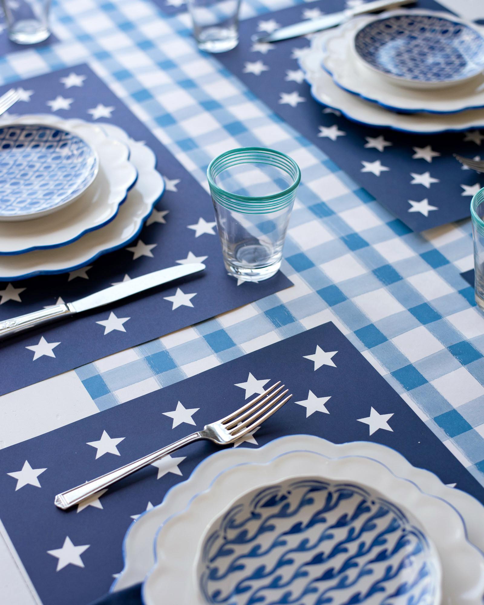 Placemat, Stars on Blue
