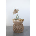 Load image into Gallery viewer, Hand-Woven Water Hyacinth & Rattan Stool
