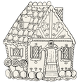 Load image into Gallery viewer, Placemat, Die-Cut Gingerbread House Coloring
