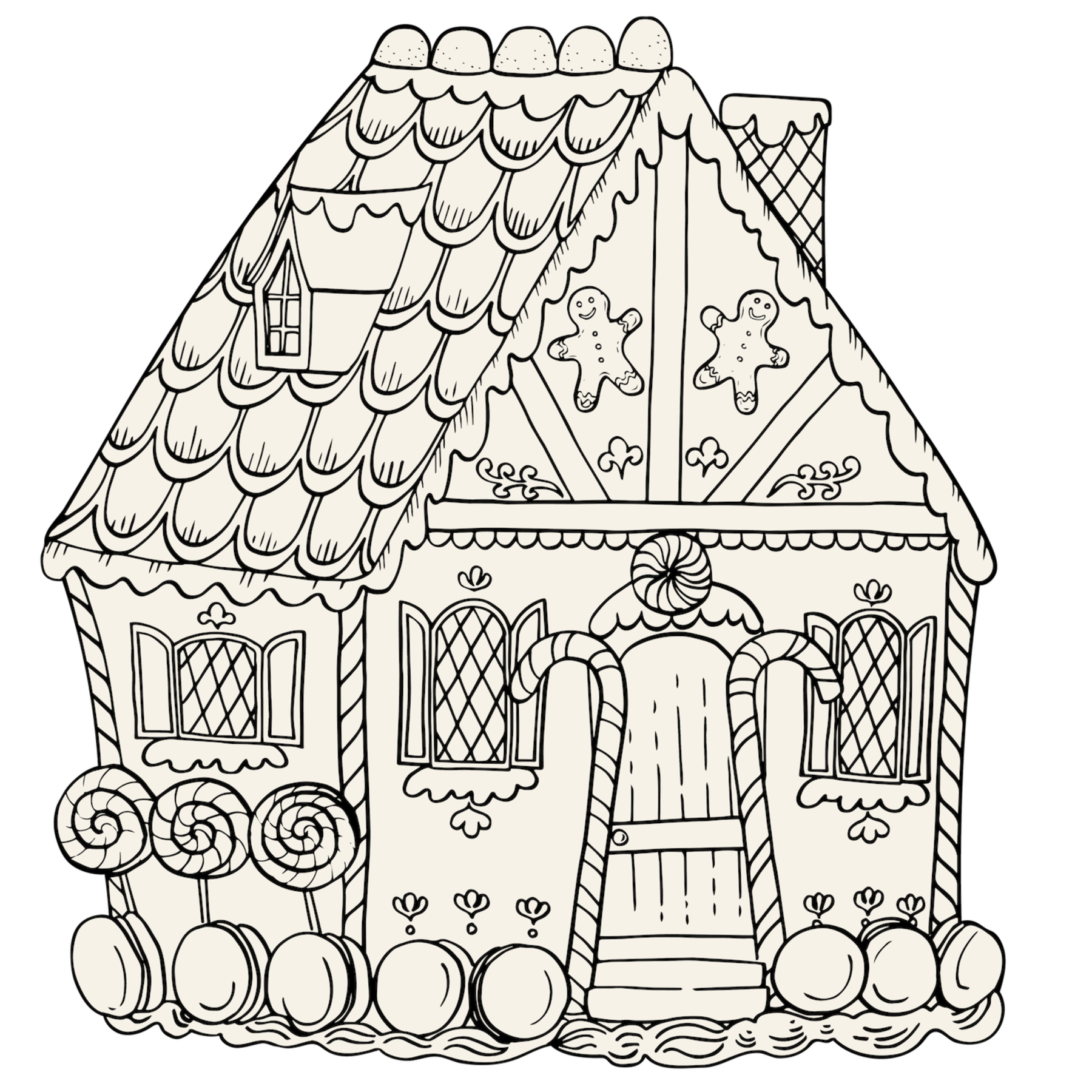 Placemat, Die-Cut Gingerbread House Coloring