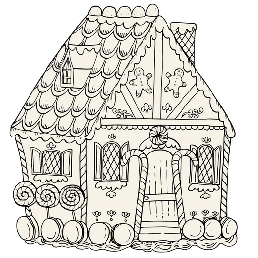 Placemat, Die-Cut Gingerbread House Coloring