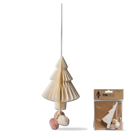 Ornament, Paper Tree with Pom Pom