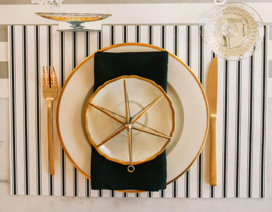 Placemat, Black Ribbon Stripe