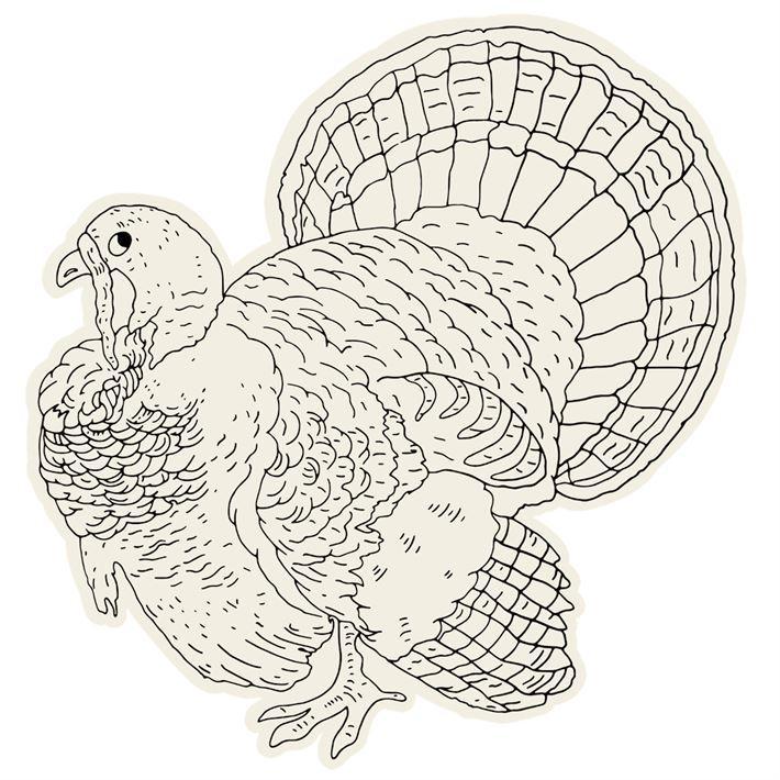 Placemat, Die Cut Coloring turkey