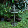 Load image into Gallery viewer, Alpine Corporation Tiered Pedestal Fish Fountain Birdbath
