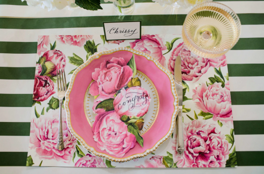 Placemat, Peonies in Bloom