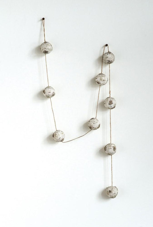 Faux Birch Ball Garland